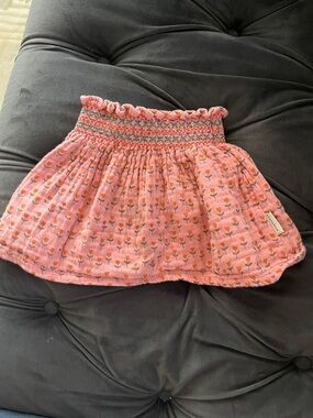 Piupiuchick Pink Floral Smocked Baby/Toddler Skirt 3Y
